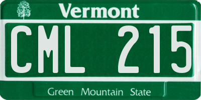 VT license plate CML215
