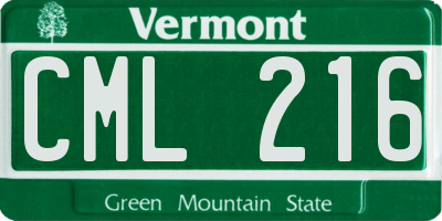 VT license plate CML216