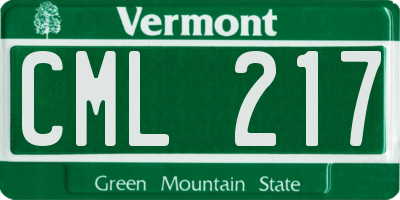 VT license plate CML217