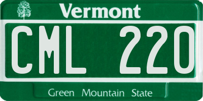 VT license plate CML220