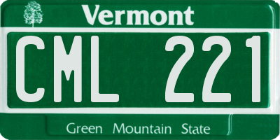 VT license plate CML221