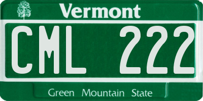 VT license plate CML222