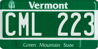 VT license plate CML223