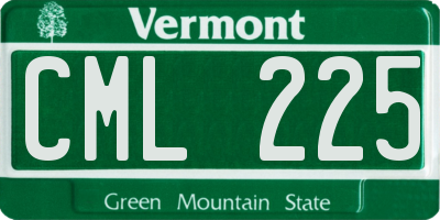 VT license plate CML225