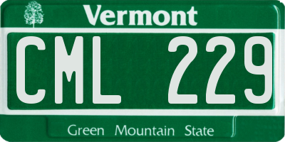 VT license plate CML229