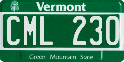 VT license plate CML230