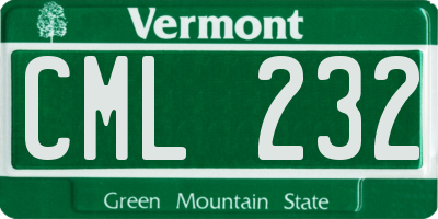 VT license plate CML232