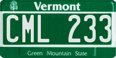 VT license plate CML233