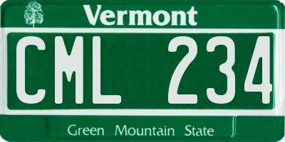 VT license plate CML234