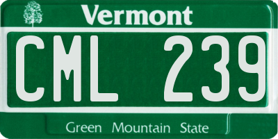 VT license plate CML239