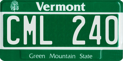 VT license plate CML240
