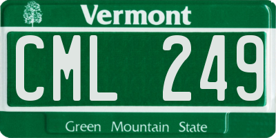 VT license plate CML249