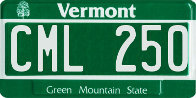 VT license plate CML250