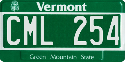 VT license plate CML254