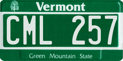 VT license plate CML257
