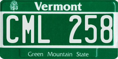 VT license plate CML258