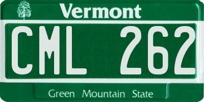 VT license plate CML262