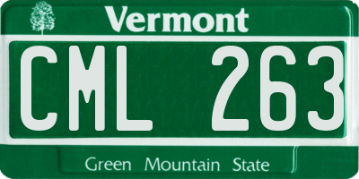 VT license plate CML263