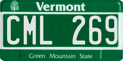 VT license plate CML269