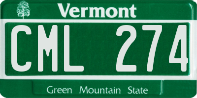 VT license plate CML274
