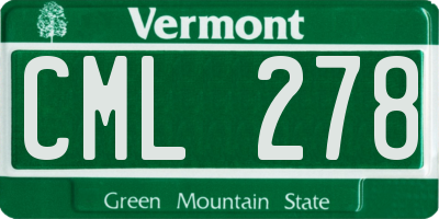 VT license plate CML278