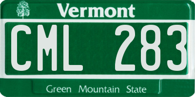 VT license plate CML283