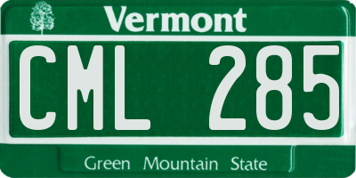 VT license plate CML285