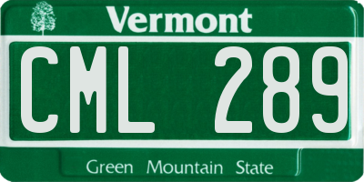 VT license plate CML289