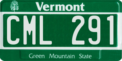 VT license plate CML291