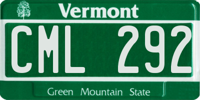 VT license plate CML292