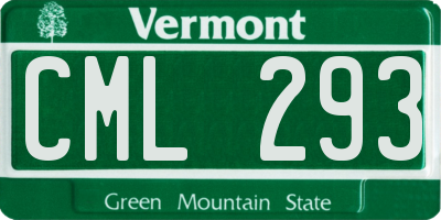 VT license plate CML293