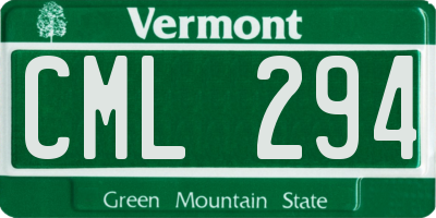 VT license plate CML294