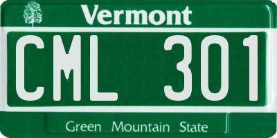 VT license plate CML301