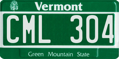 VT license plate CML304