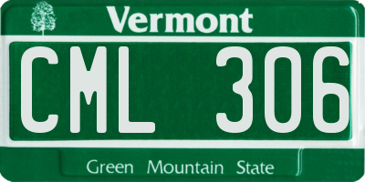 VT license plate CML306