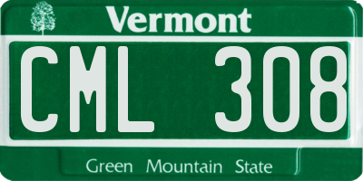 VT license plate CML308
