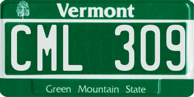 VT license plate CML309
