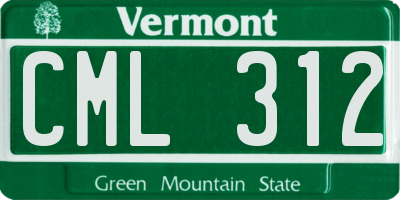 VT license plate CML312