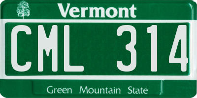 VT license plate CML314