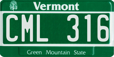 VT license plate CML316