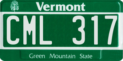 VT license plate CML317