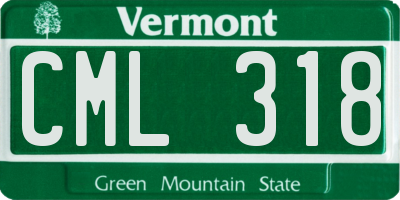 VT license plate CML318