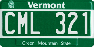 VT license plate CML321