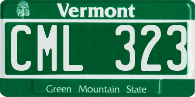 VT license plate CML323