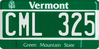 VT license plate CML325