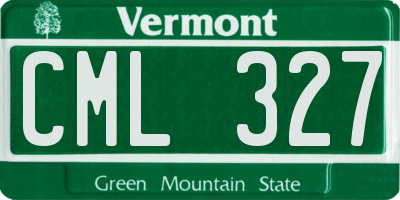 VT license plate CML327