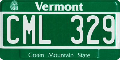 VT license plate CML329