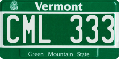 VT license plate CML333
