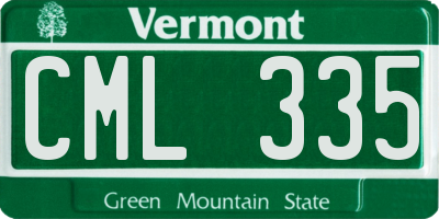 VT license plate CML335