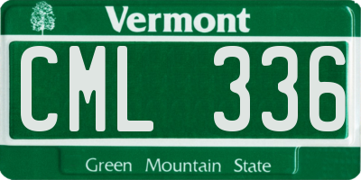 VT license plate CML336